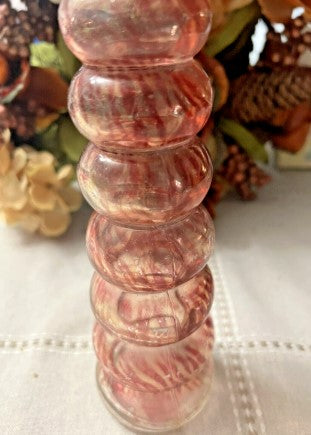 Beautiful 10 Tier Art Glass Vase Burgundy Tall