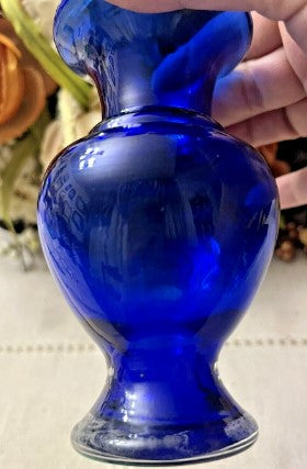 Blue Cobalt Vase  6 inches Vintage