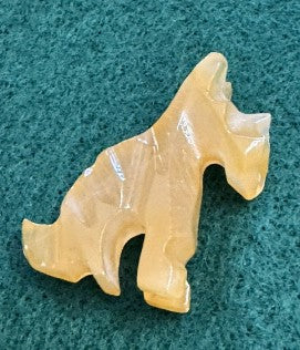 Quartz Scottish Terrier Carved Rock Scotty Dog Figurine 1x1.5 inches