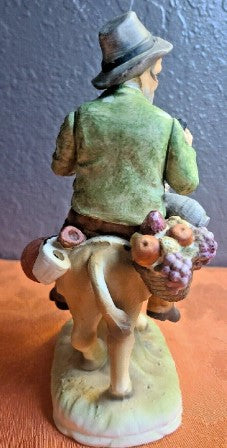 Norleans Japan figurines Man On Donkey 8 1/2 Inches