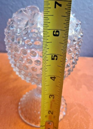 Hobnail Glass Ivy Ball Globe Vase Clear Duncan Miller 7 Inches