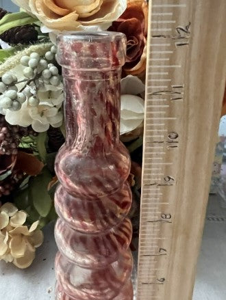 Beautiful 10 Tier Art Glass Vase Burgundy Tall