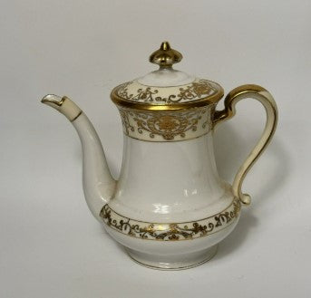 Noritake  Coffee Pot #175  white with gold 9 Inches (READ)