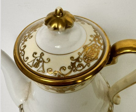 Noritake  Coffee Pot #175  white with gold 9 Inches (READ)