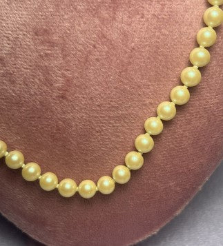 Pearl Necklace  Knotted 22 Inches Cream Fish Hook Fastner