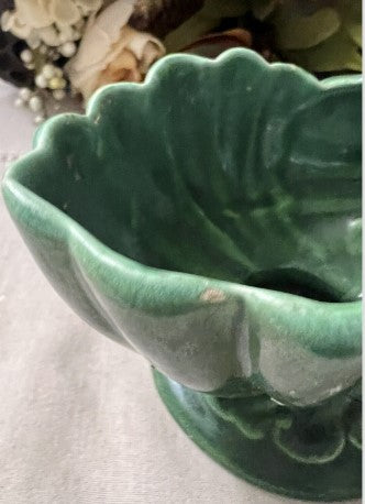 Vintage Haeger Green Ceramic Planter ( See Pics )