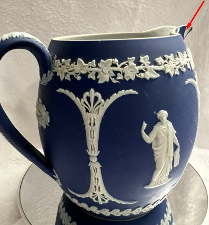 WEDGWOOD dark blue JASPERWARE CREAMER Classical Figure 19thC