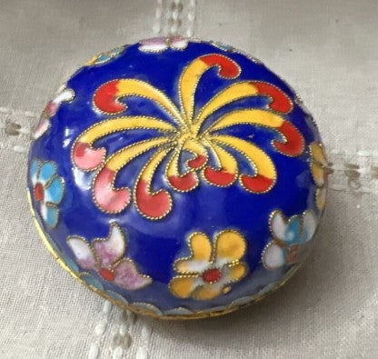 Chinese Cloisonne Crafts Hand Crafted Chinese Cloisonne Jewelry Box - Floral