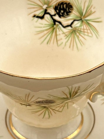 Lenox Tea cup and Saucer Pine Cones 2 ounce cup 7/70