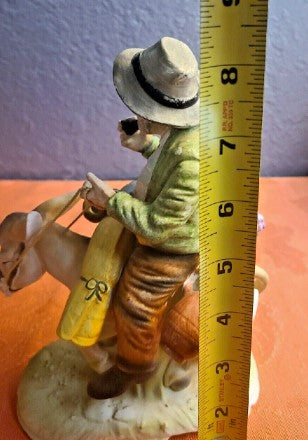 Norleans Japan figurines Man On Donkey 8 1/2 Inches